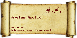 Abeles Apolló névjegykártya